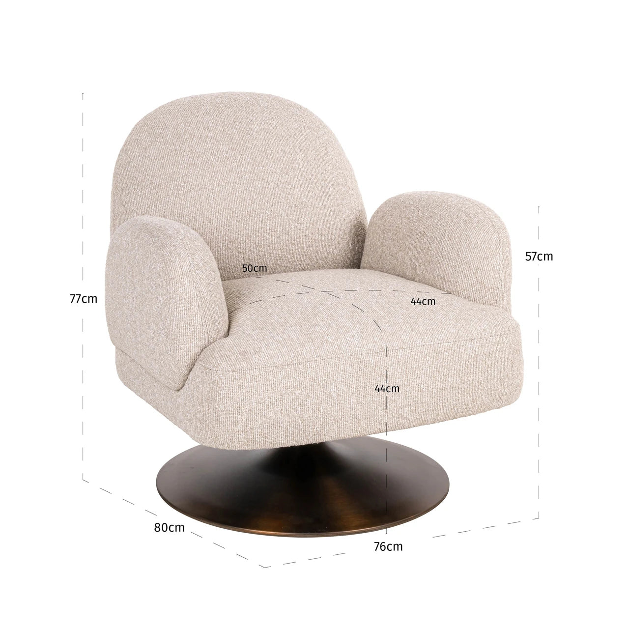 Lounge chair Kagney biscotti svingbar Richmond Interiors Lenestol