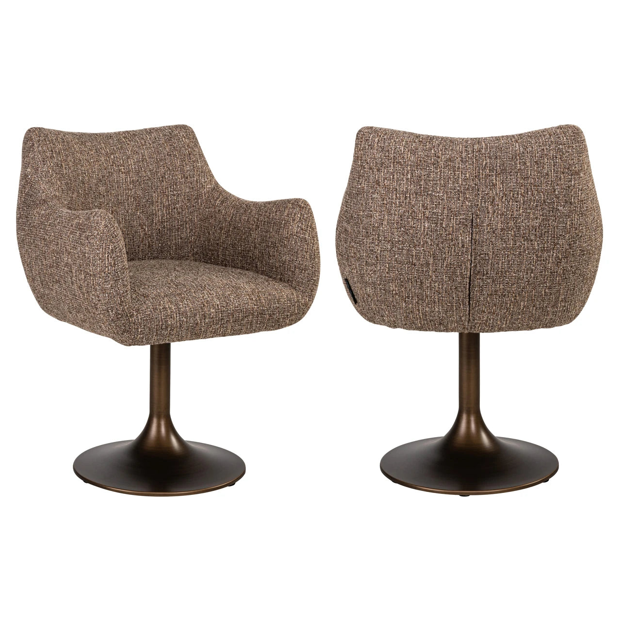 Spisestol Aldo brun tweed med sving Richmond Interiors Spisestol
