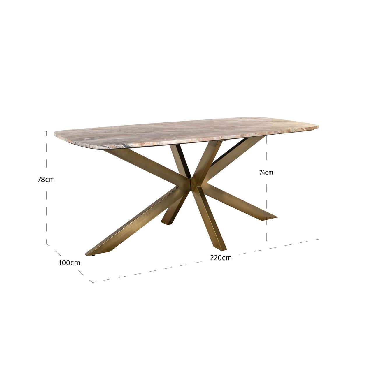 Spisebord Bottega Blush beige dansk oval 220 Richmond Interiors Spisebord