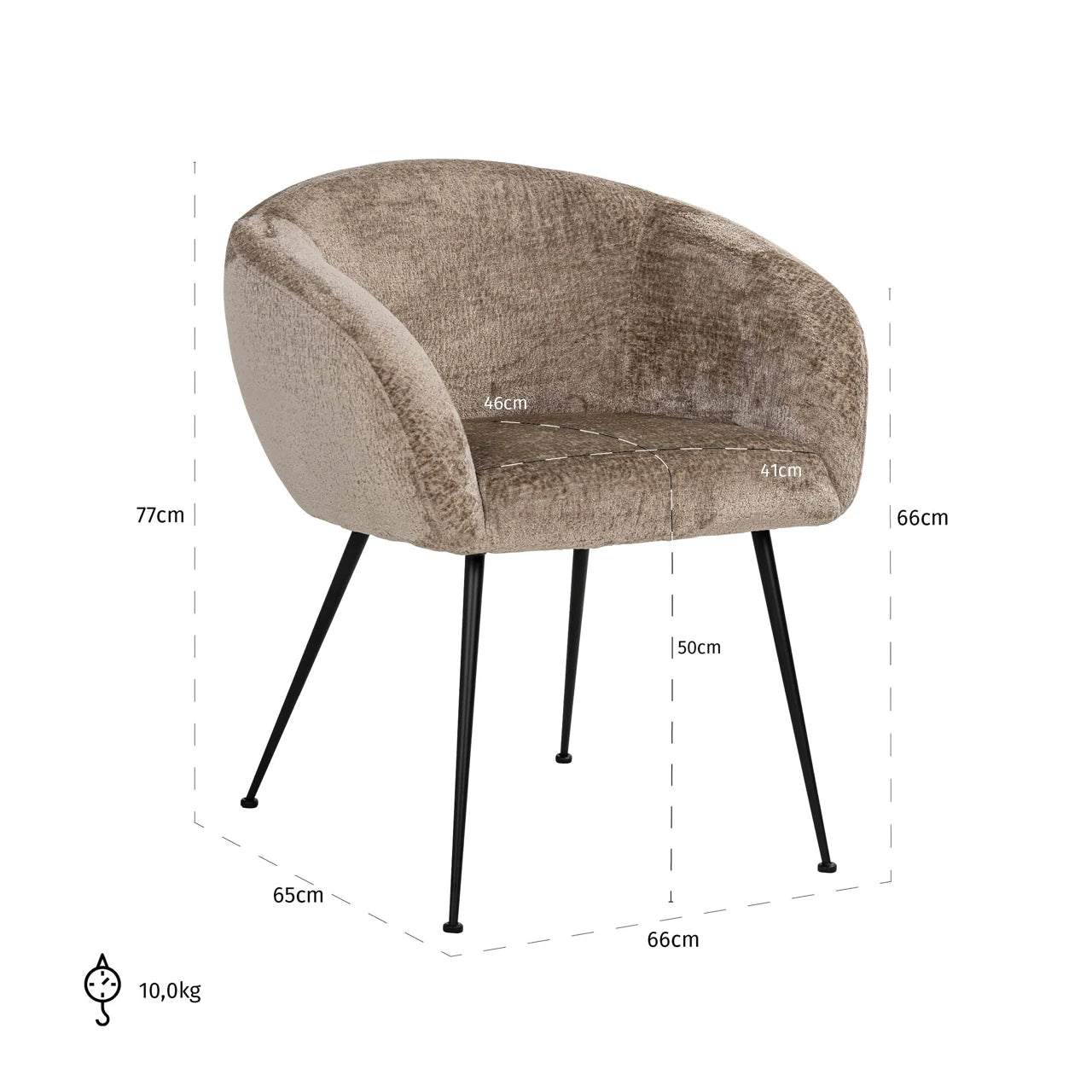 Spisestol Ruby taupe chenille Richmond Interiors Spisestol