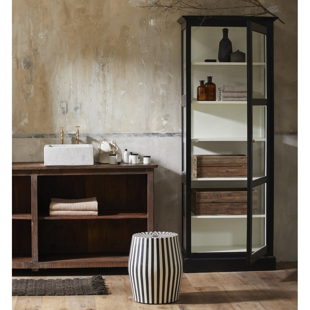 CLASSIC vitrine i tre - 212x84 - svart/hvitt Nordal CABINETS