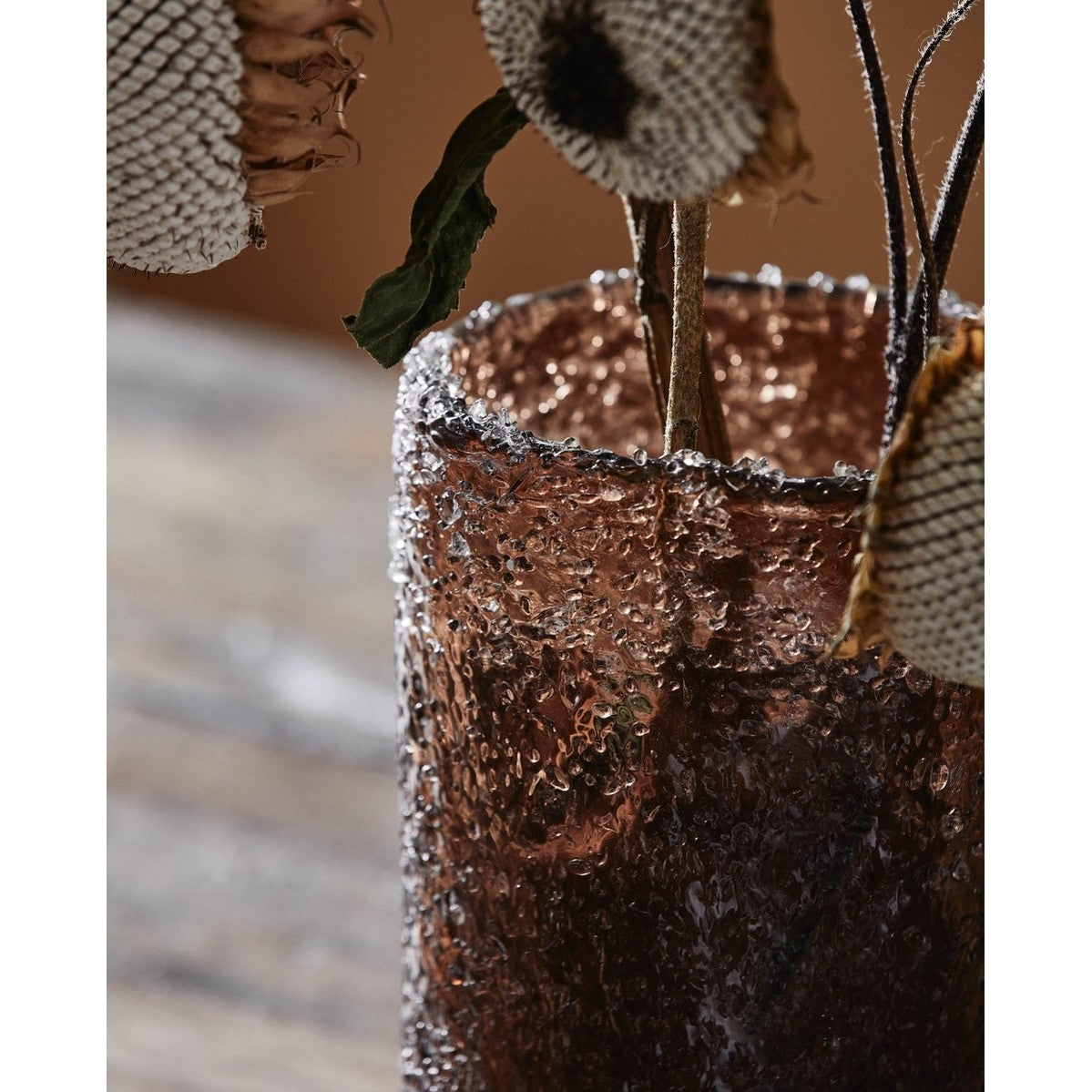 CLYDE glassvas - h25 cm - brun Nordal VASEBOWL