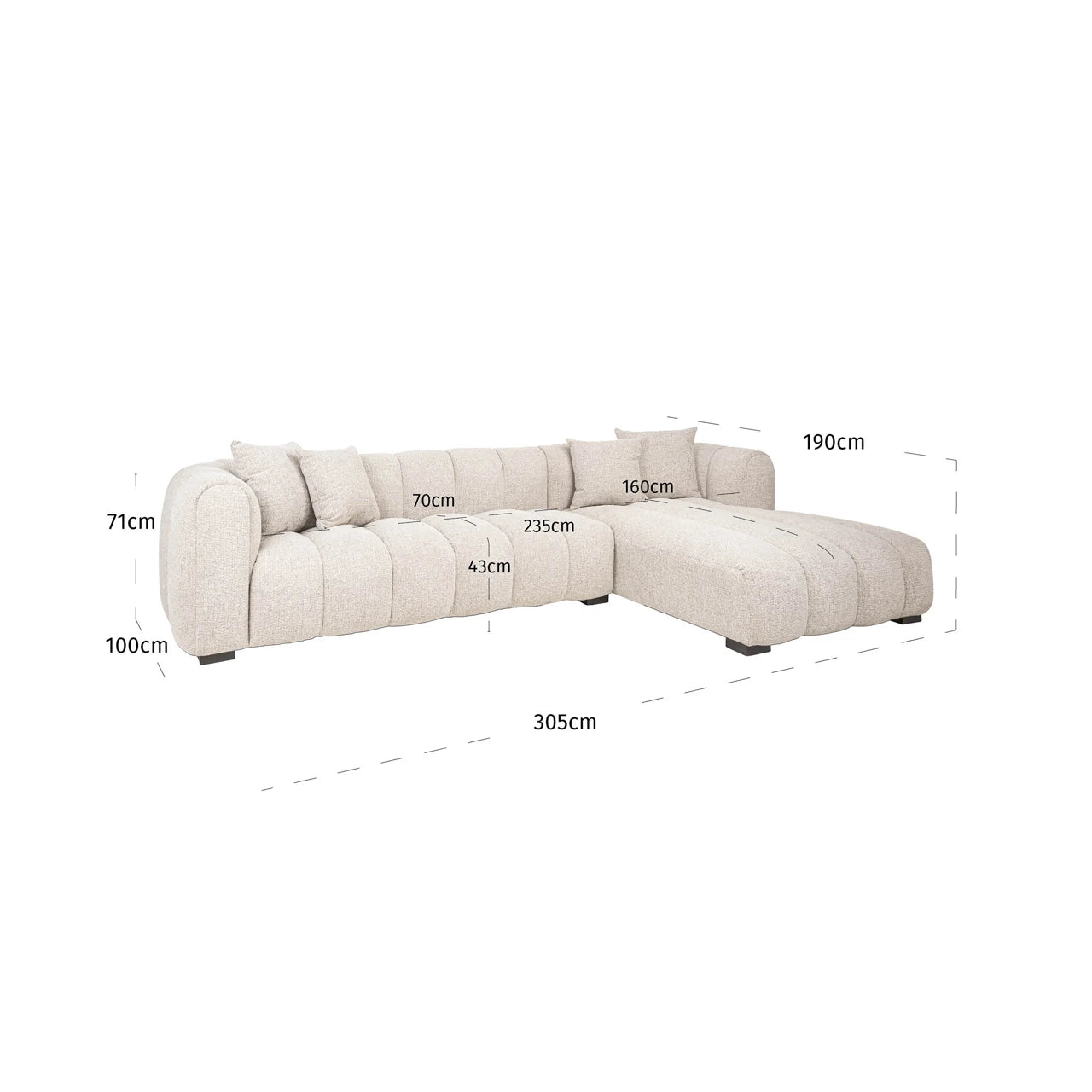 Sofa Novaro naturlig fancy lounge høyre Richmond Interiors Sofa