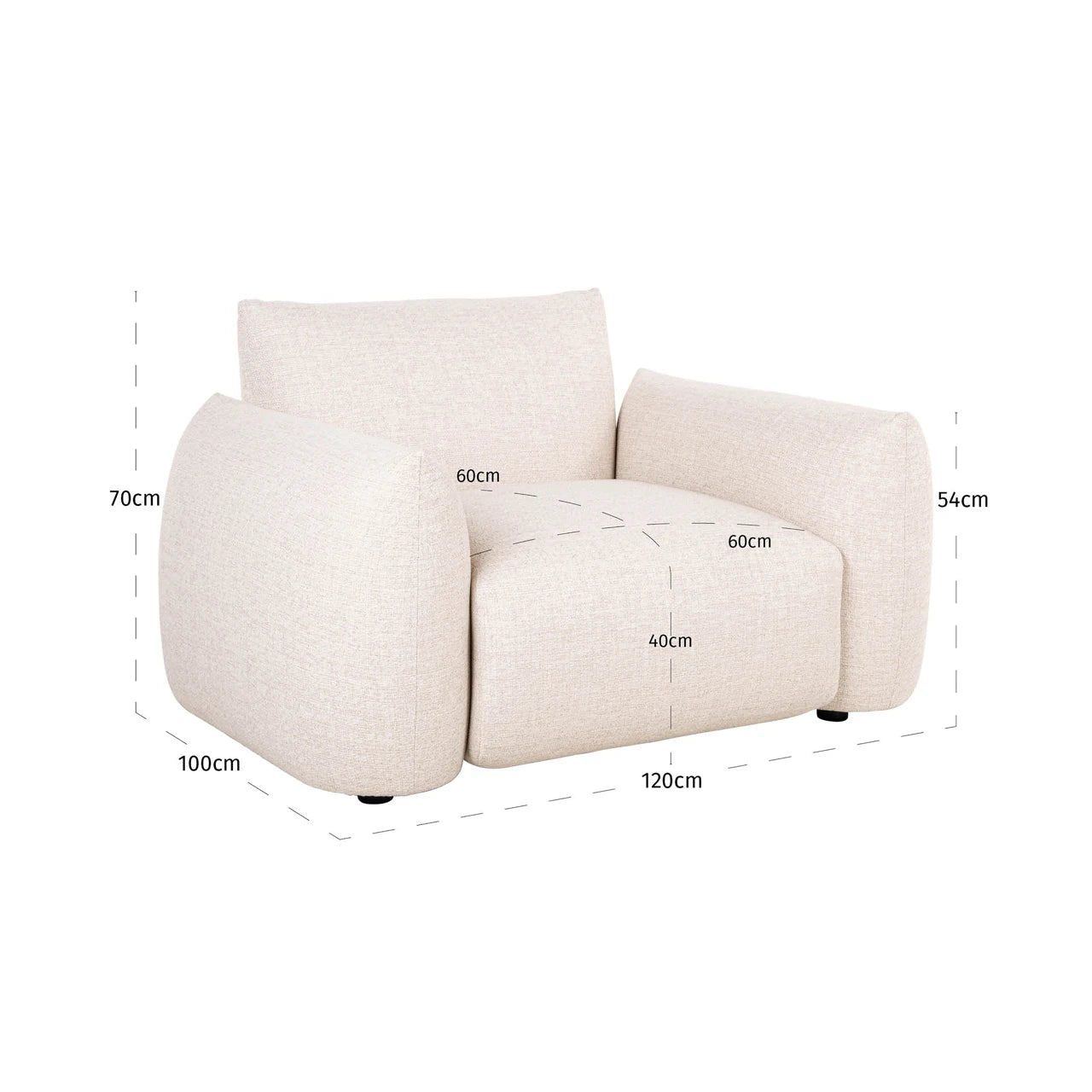 Utendørs loungestol Dawson beige alpine Richmond Interiors Lenestol