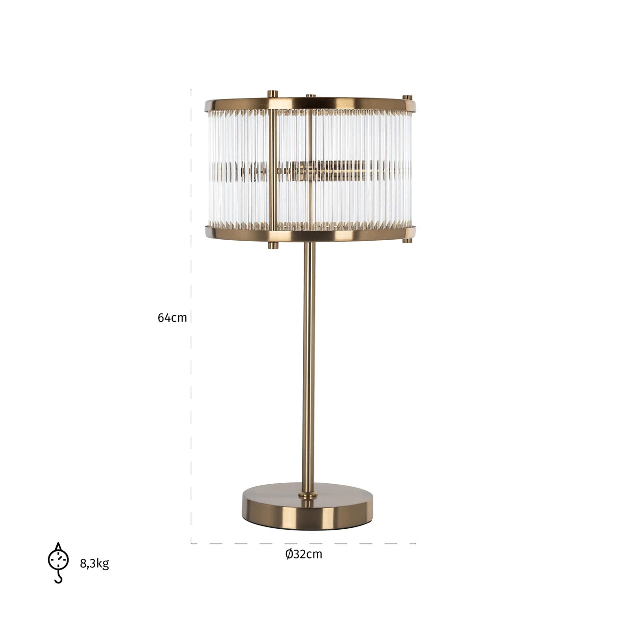 Bordlampe Loiza børstet gull Richmond Interiors Bordlampe