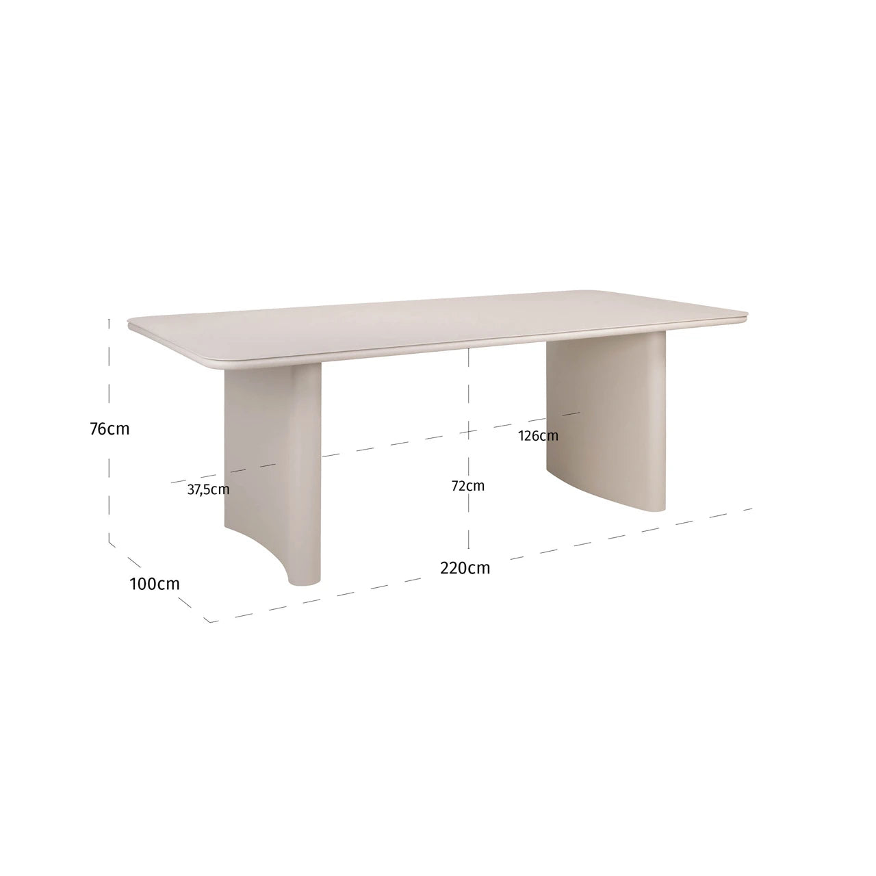 Utendørs spisebord Senza lys beige 220 Richmond Interiors Spisebord