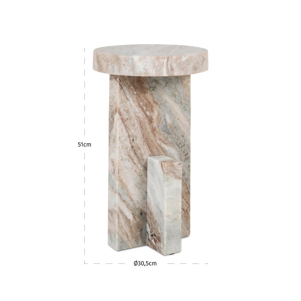 Endebord Sion Blush beige Richmond Interiors Sidebord