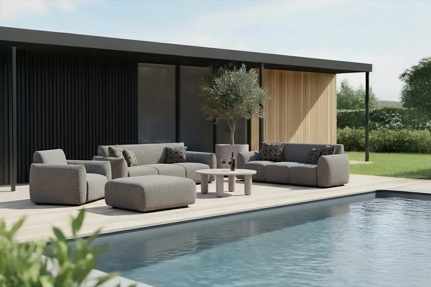 Utendørs loungestol Dawson greige alpine Richmond Interiors Lenestol