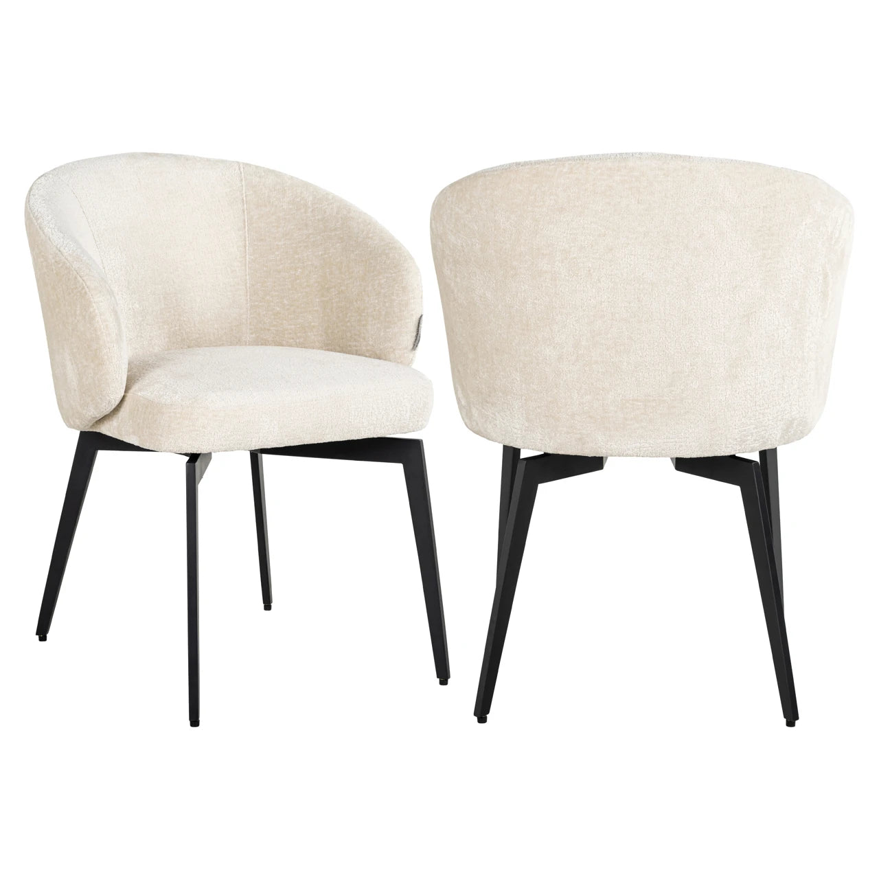 Spisestol Amphara FR hvit chenille flammehemmende Richmond Interiors Spisestol