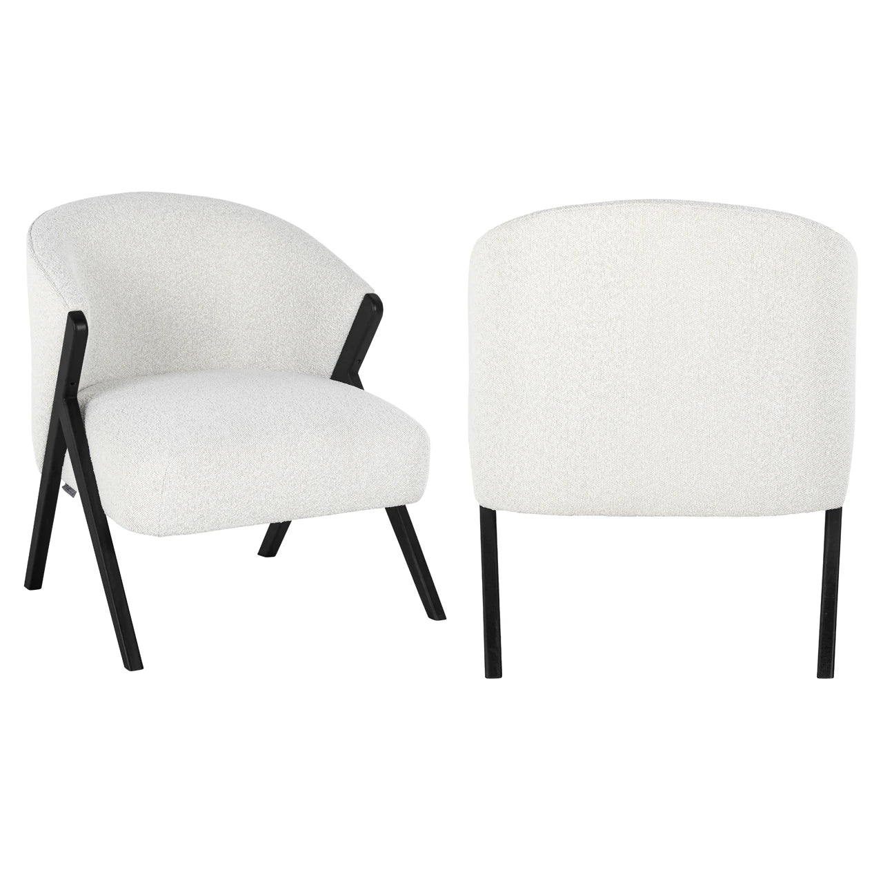 Lounge chair Mia hvit bouclé Richmond Interiors Lenestol