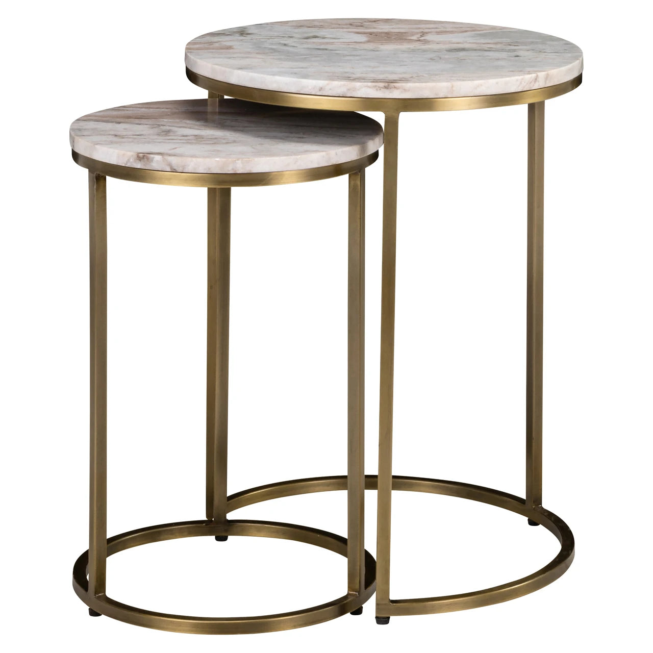 Endebord Bottega Blush beige sett med 2 Richmond Interiors Sidebord