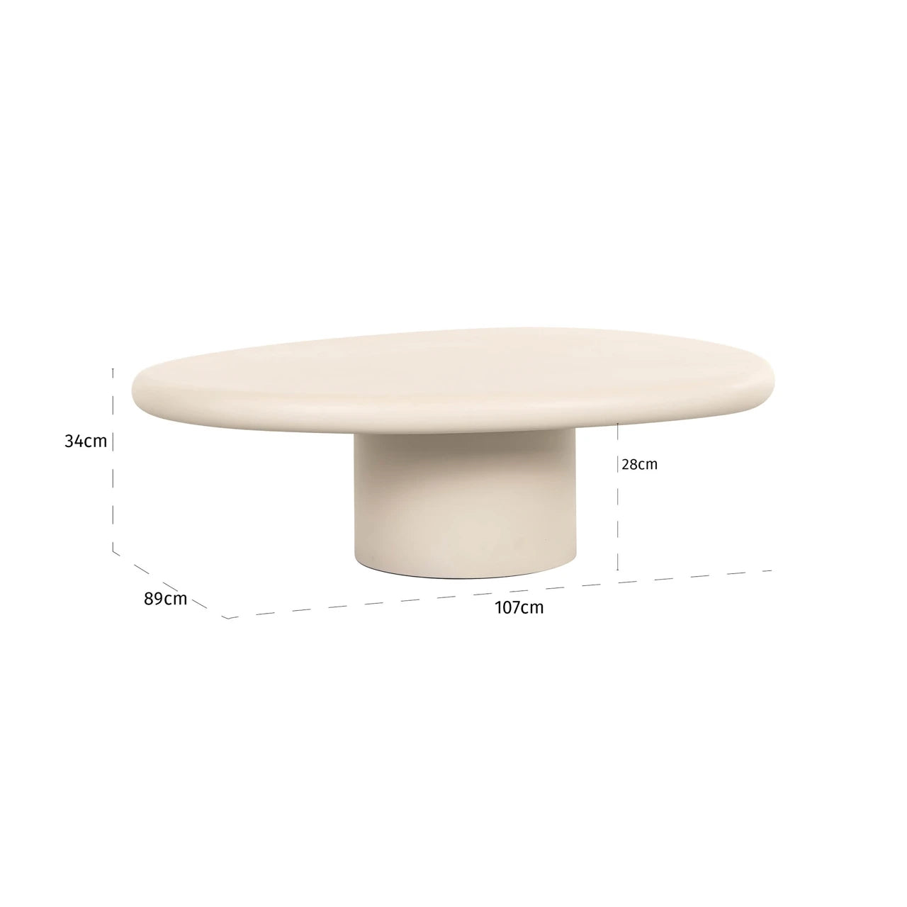 Salongbord Clayton beige 110x90 Richmond Interiors Sofabord