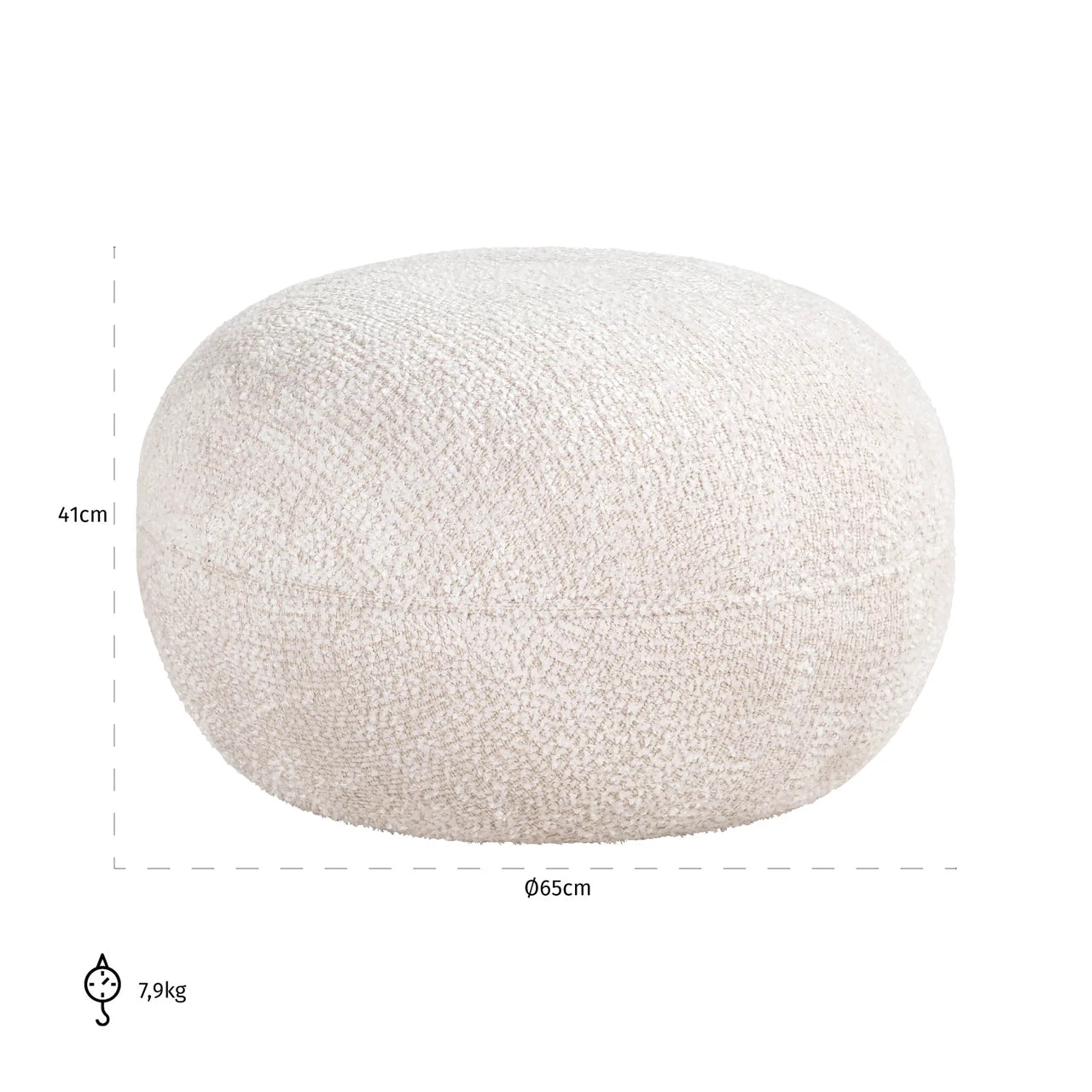 Pouffe & fotkrakk Jace nydelig krem Richmond Interiors Pall