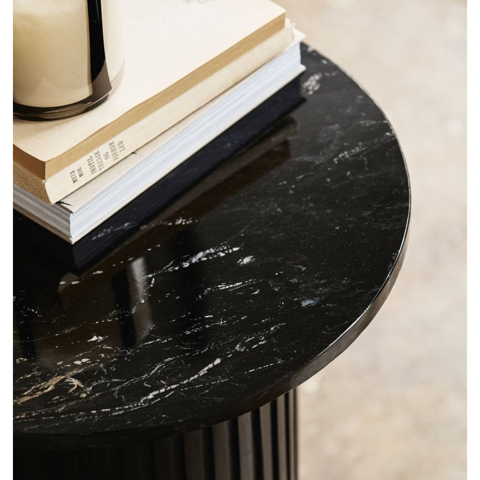 ERIE rundt sidebord i tre og marmor - ø40 cm - sort Nordal TABLES
