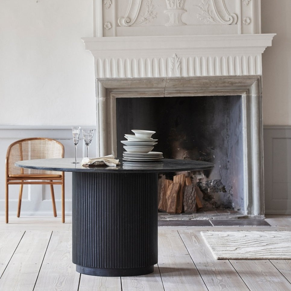 ERIE rundt spisebord i tre og marmor - ø140 cm - sort Nordal TABLES
