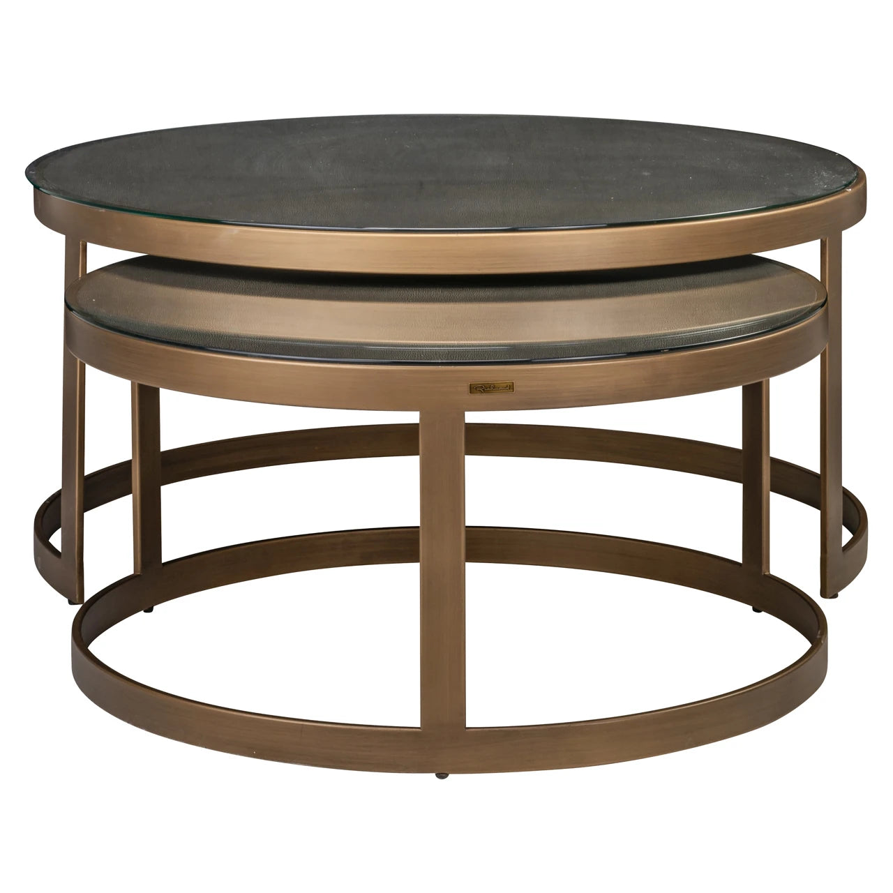 Salongbord Bloomville messing shagreen inkl. glassplater sett med 2 Richmond Interiors Sofabord