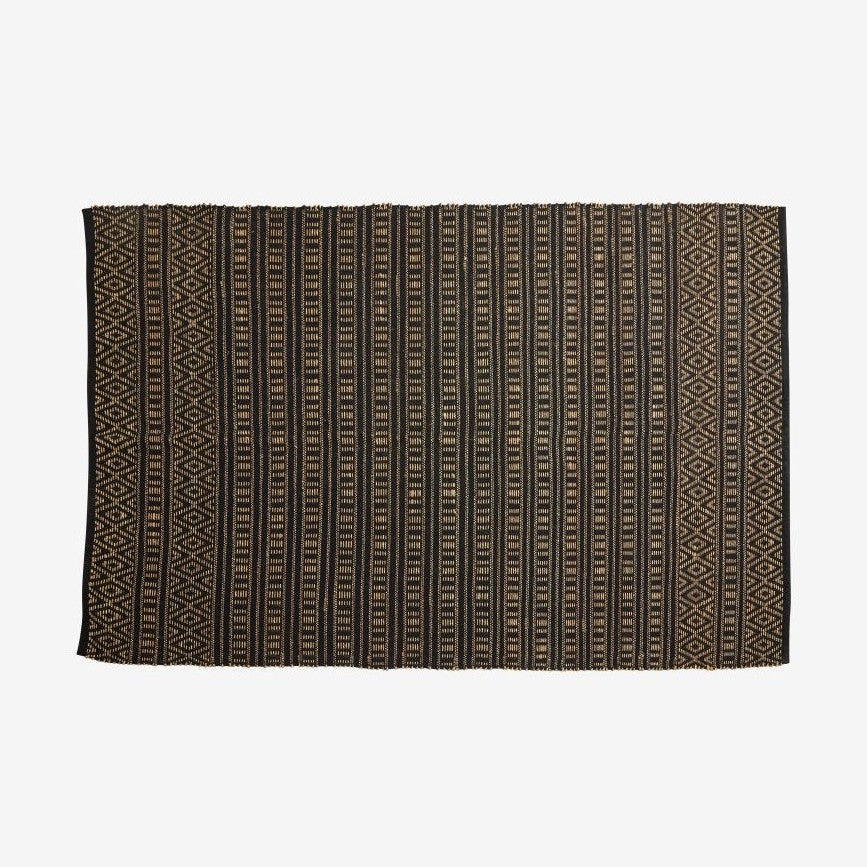 FARAH-teppe av bomull og sjøgress, 240x160 cm - sort/naturlig Nordal CARPETS