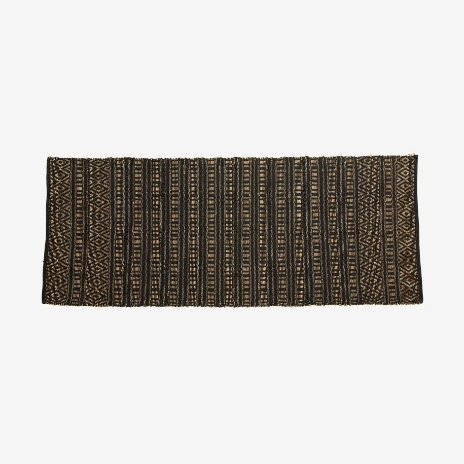 FARAH-teppe av bomull og sjøgress, 250x100 cm - sort/naturlig Nordal CARPETS