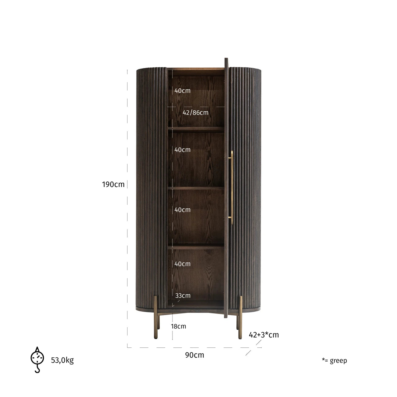 Oppbevaringsskap Luxor brun Richmond Interiors Skap