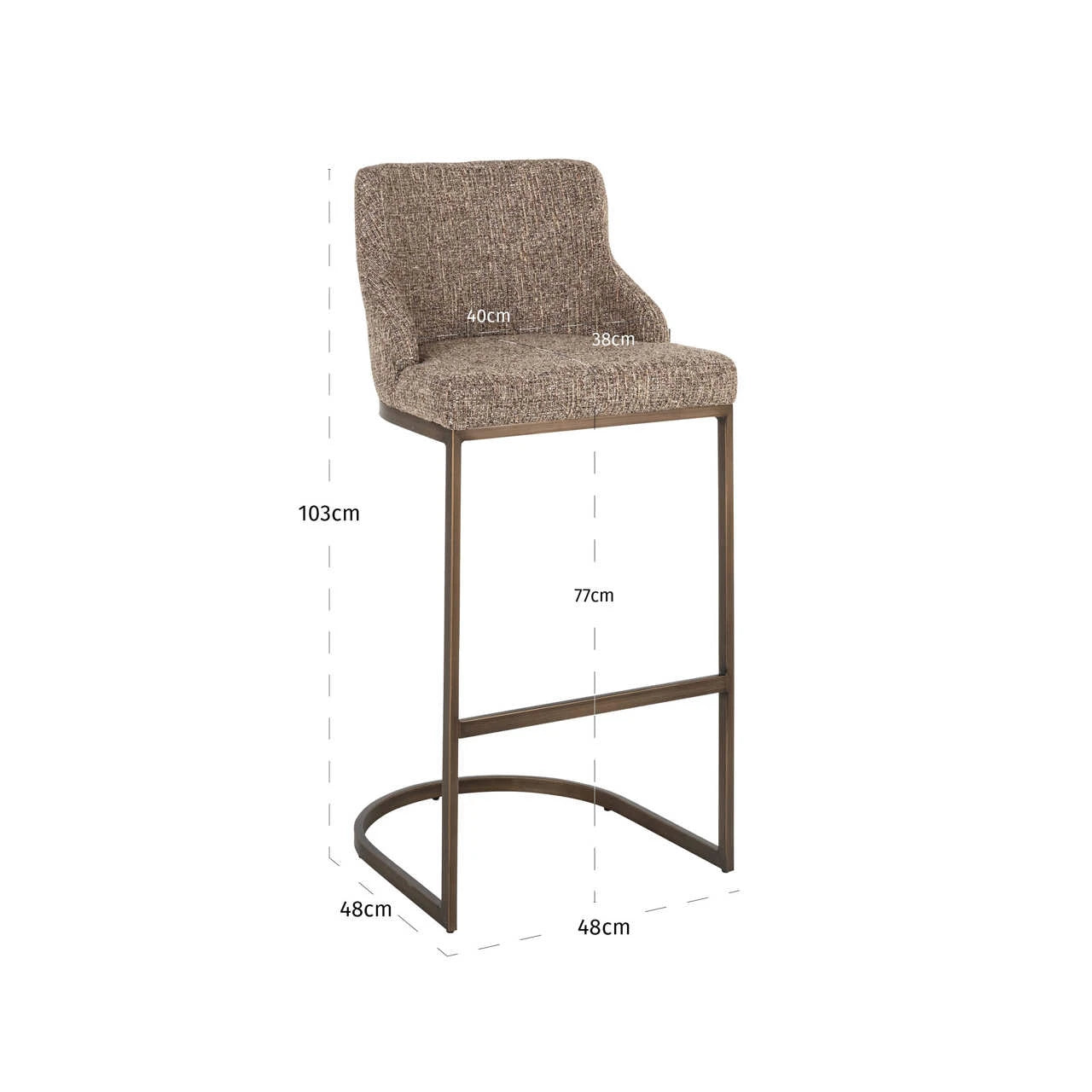 Barkrakk Bolton brun tweed Sett med 2 Richmond Interiors Barstol