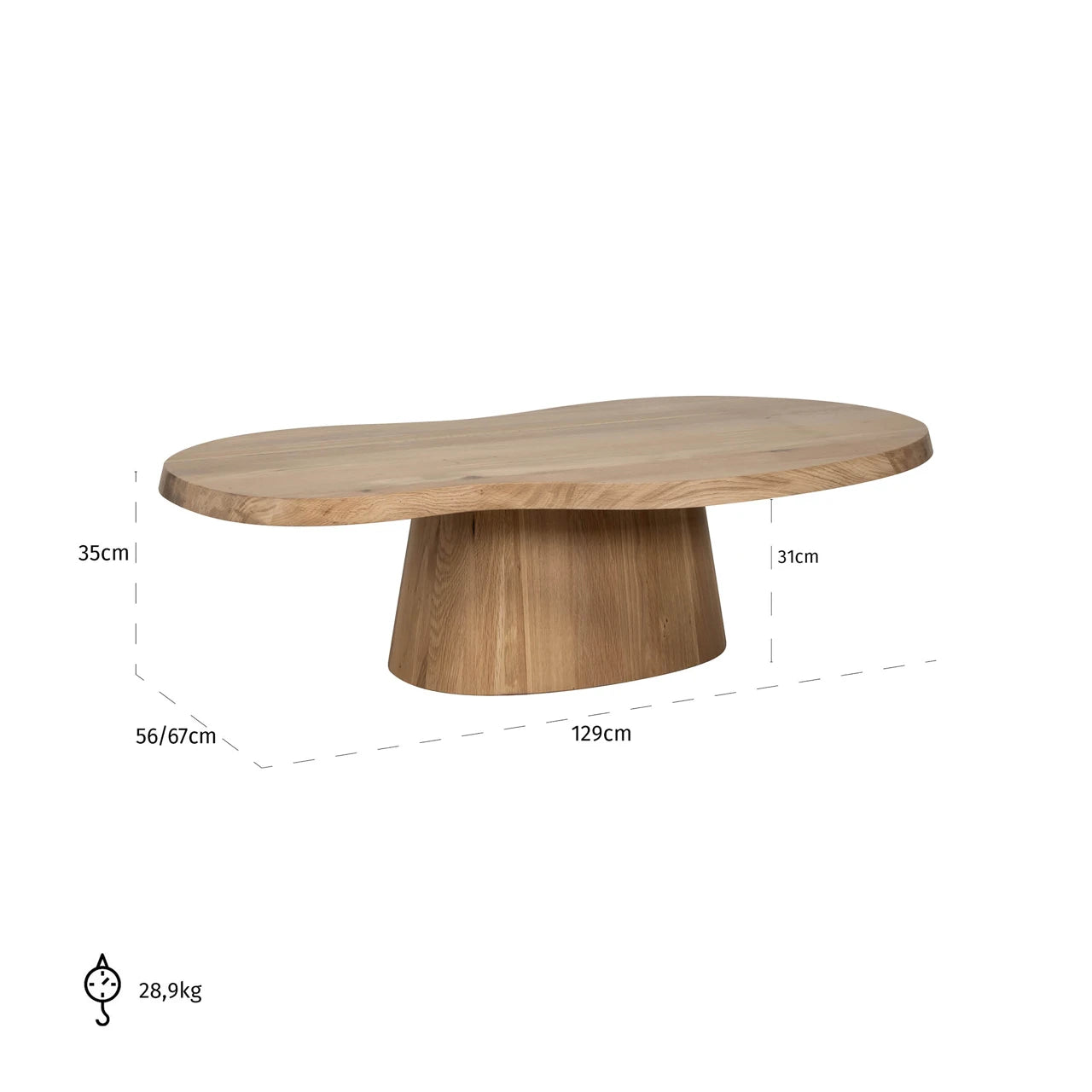 Salongbord Riva naturlig eik Richmond Interiors Sofabord