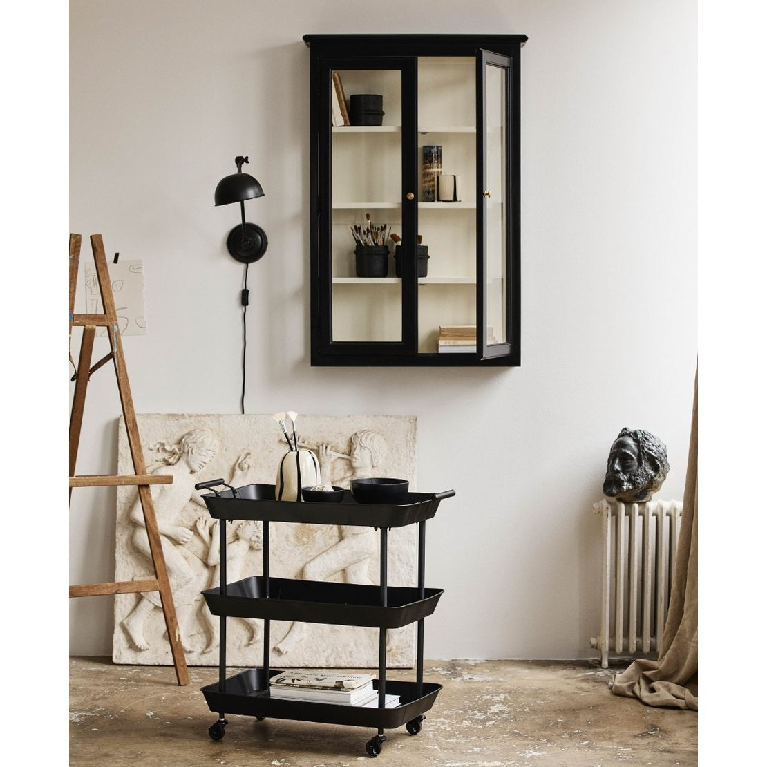 FULDA rullebord av jern - 66x41 - sort Nordal TABLES