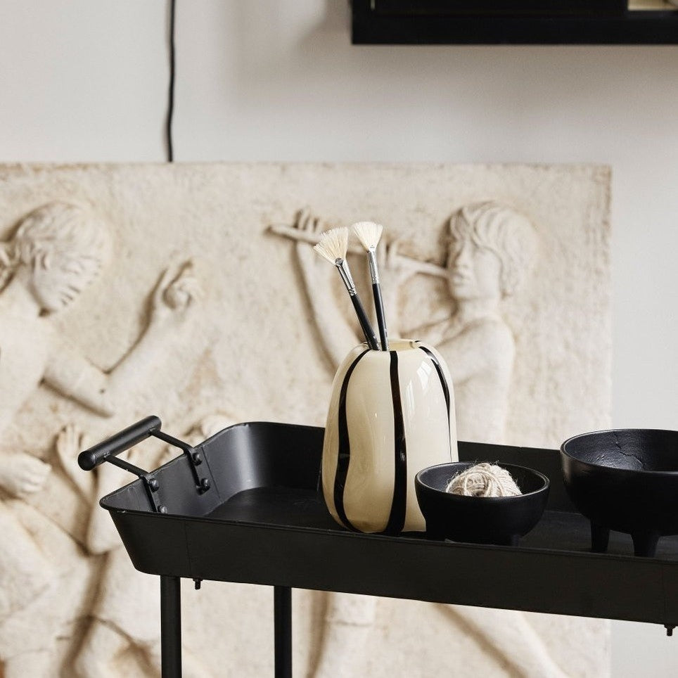 FULDA rullebord av jern - 66x41 - sort Nordal TABLES