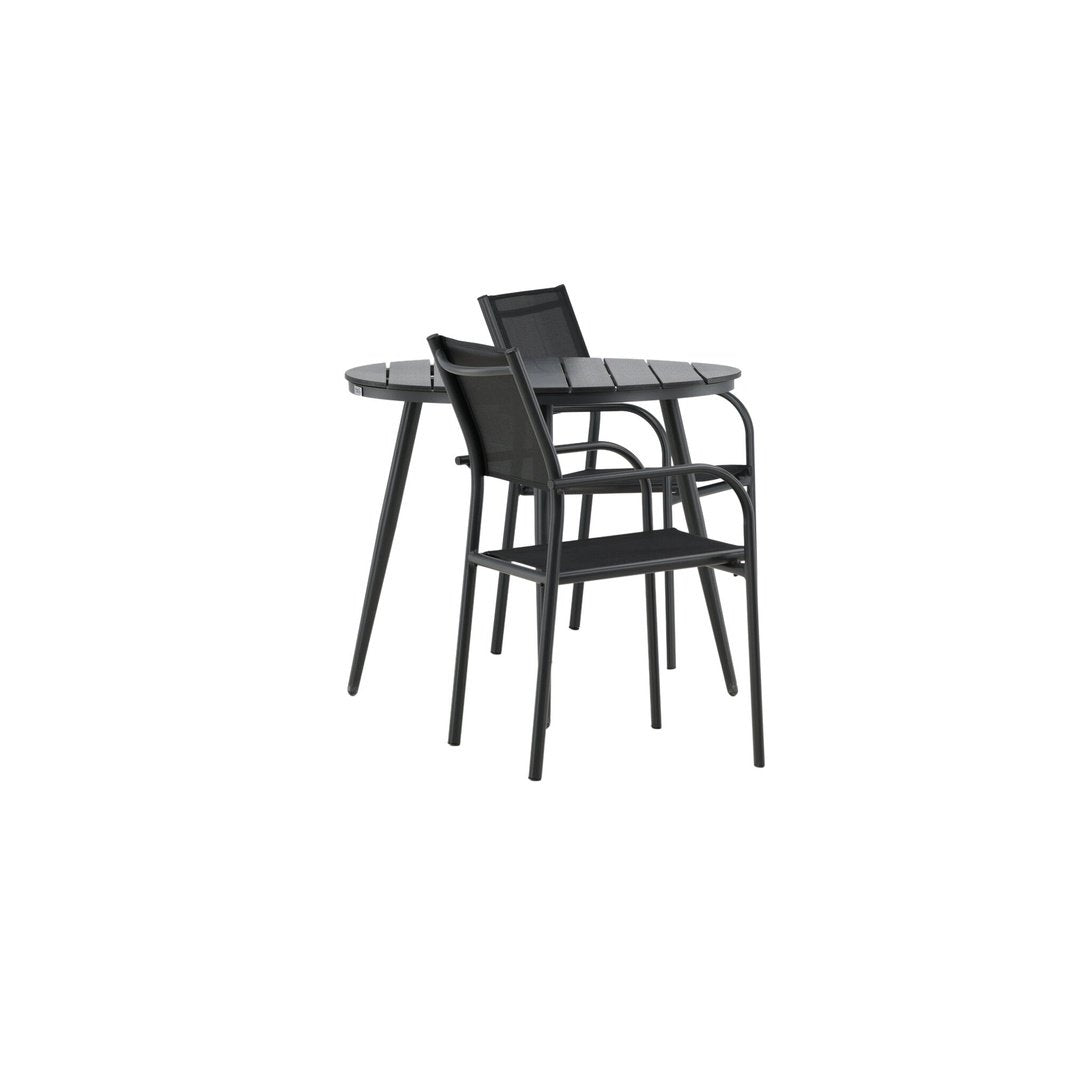 Break Spisebord Rundt 90ø + Santorini Armstol Venture Design Spisegruppe
