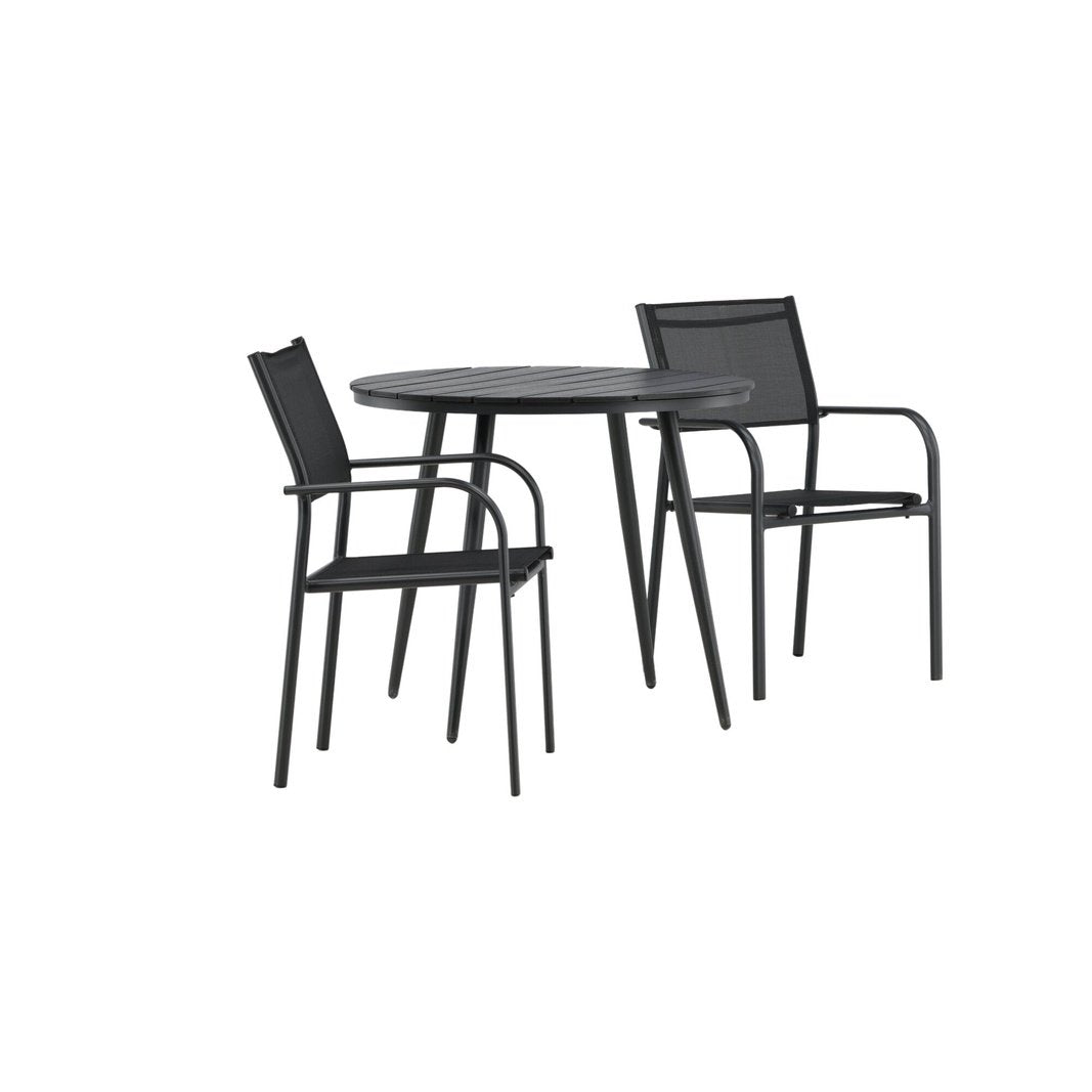 Break Spisebord Rundt 90ø + Santorini Armstol Venture Design Spisegruppe