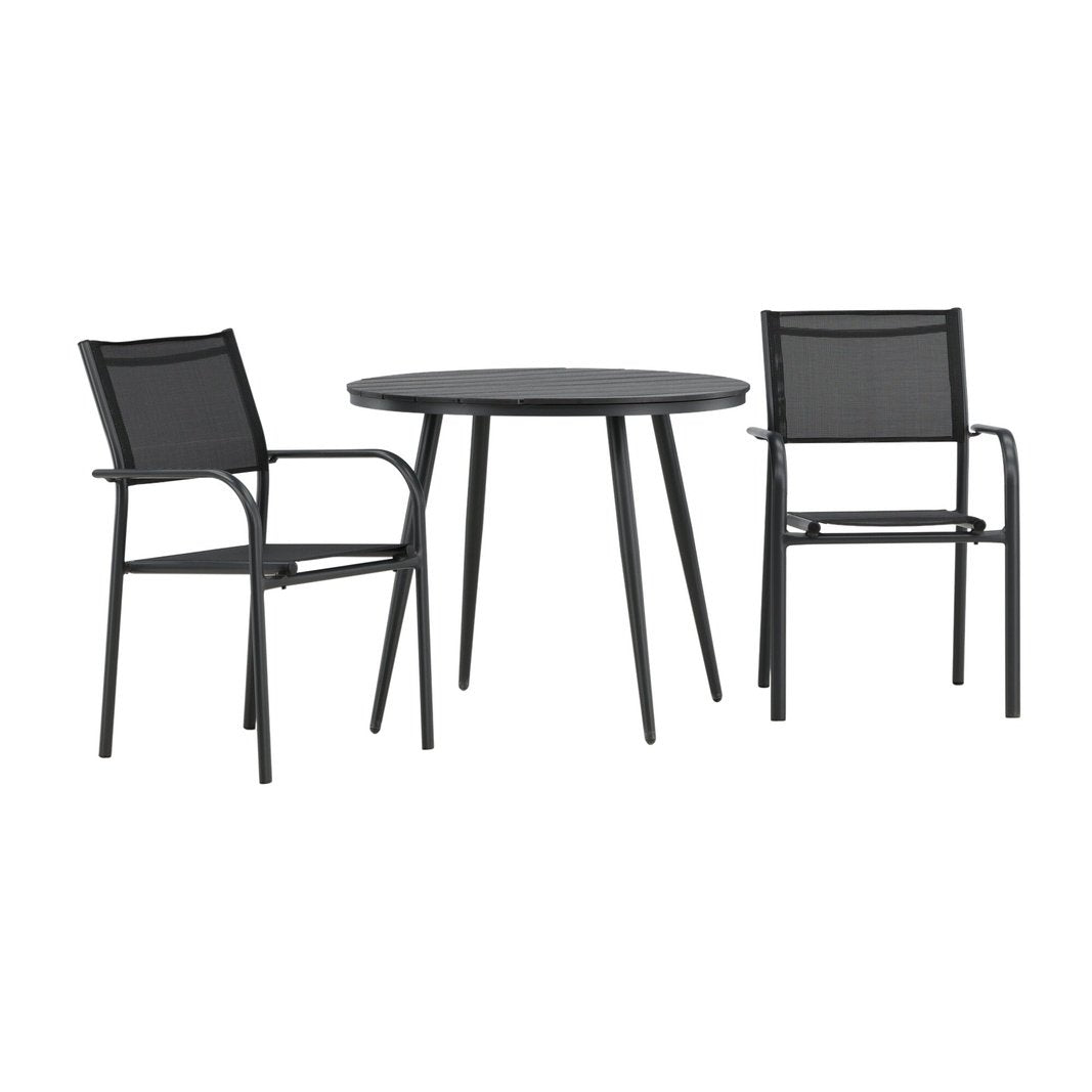 Break Spisebord Rundt 90ø + Santorini Armstol Venture Design Spisegruppe