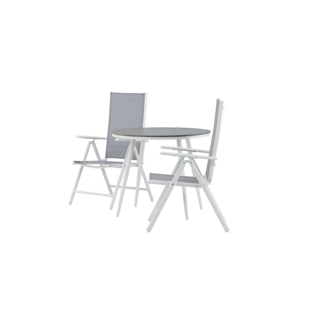 Break Spisebord Rundt 90ø + Break stoler Venture Design Spisegruppe