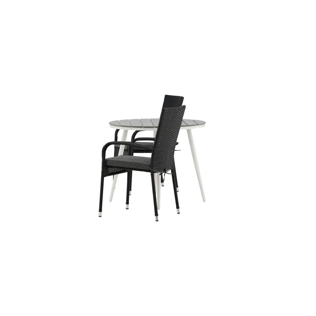 Break Spisebord Rundt 90ø + Anna stoler Venture Design Spisegruppe