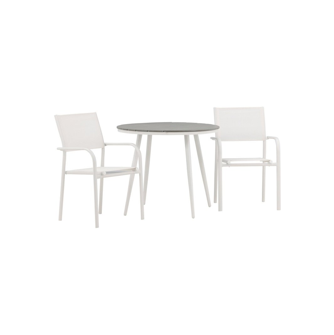 Pause Spisebord Rundt 90ø + Santorini Armstol Venture Design Spisegruppe