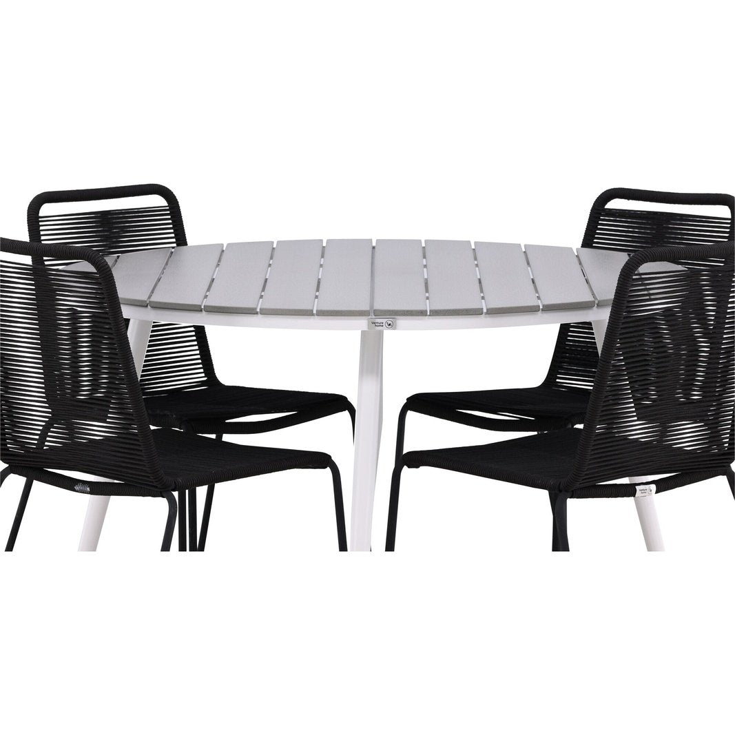 Pause Spisebord Rundt 120ø + Lindos Venture Design Spisegruppe