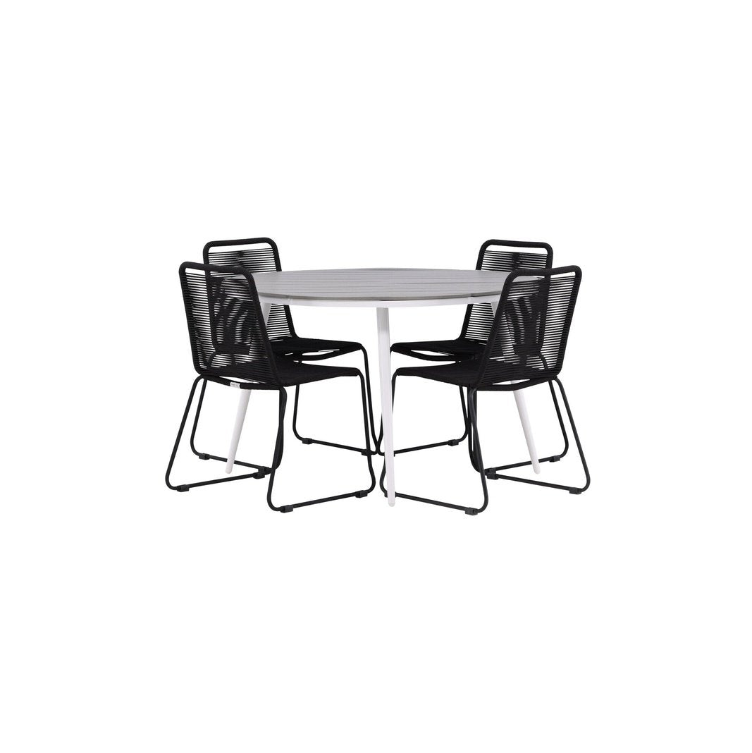 Pause Spisebord Rundt 120ø + Lindos Venture Design Spisegruppe