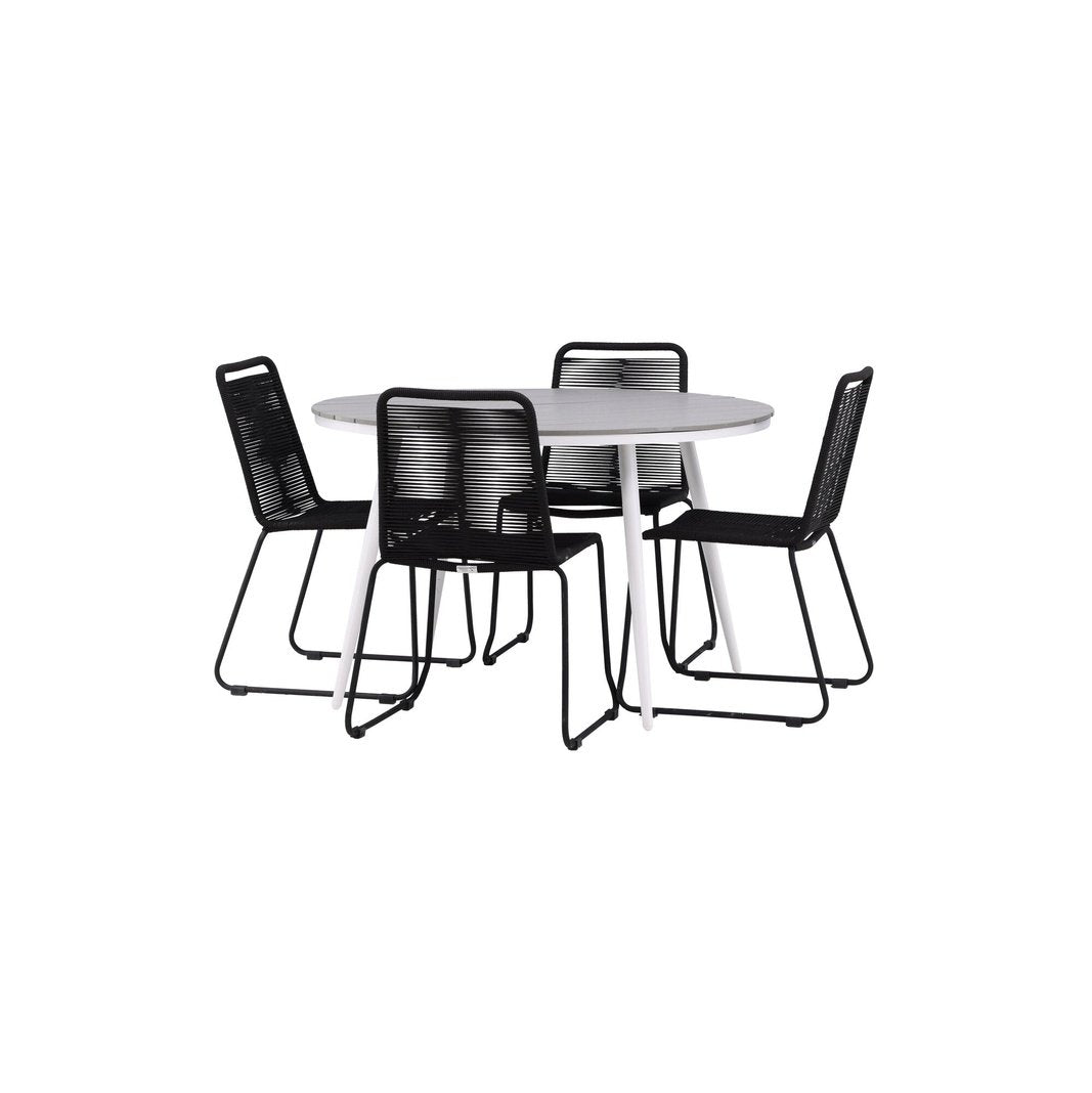 Pause Spisebord Rundt 120ø + Lindos Venture Design Spisegruppe
