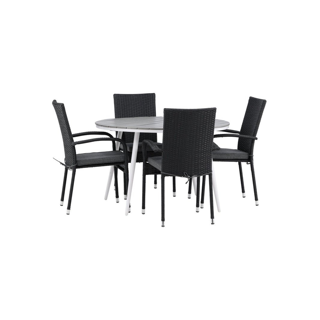 Pause Spisebord Rundt 120ø + Anna stoler Venture Design Spisegruppe
