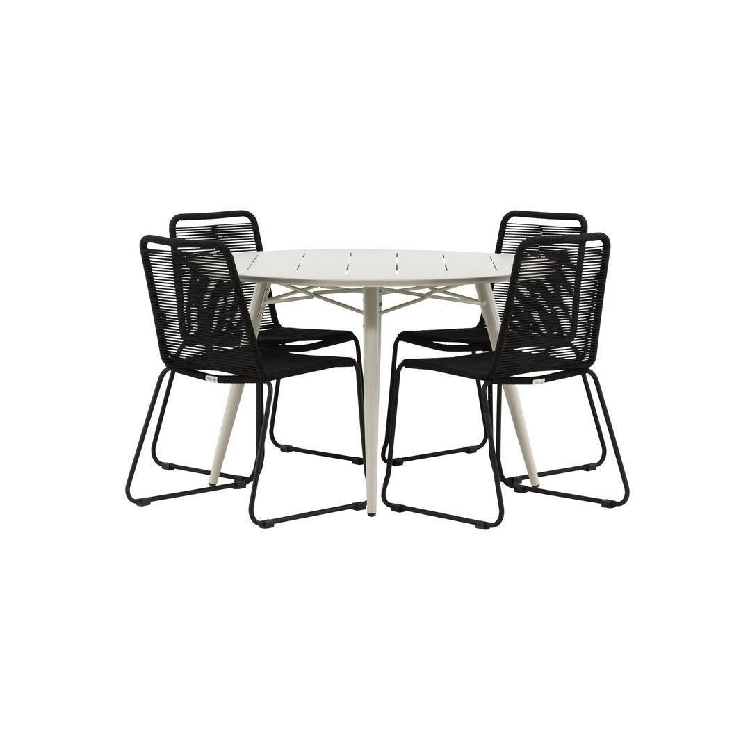 Lina spisebord Rund 120 cm + Lindos Venture Design Spisegruppe