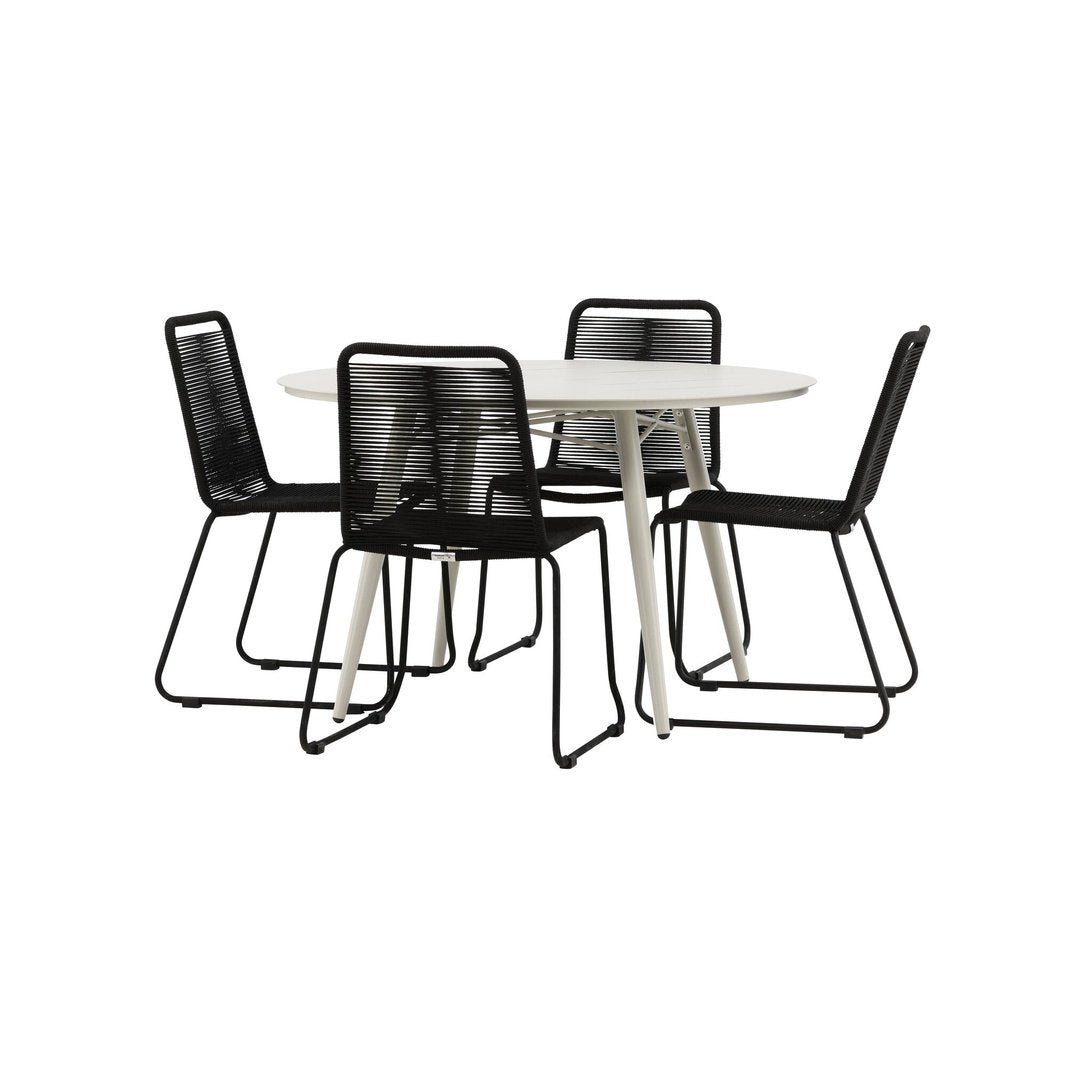 Lina spisebord Rund 120 cm + Lindos Venture Design Spisegruppe