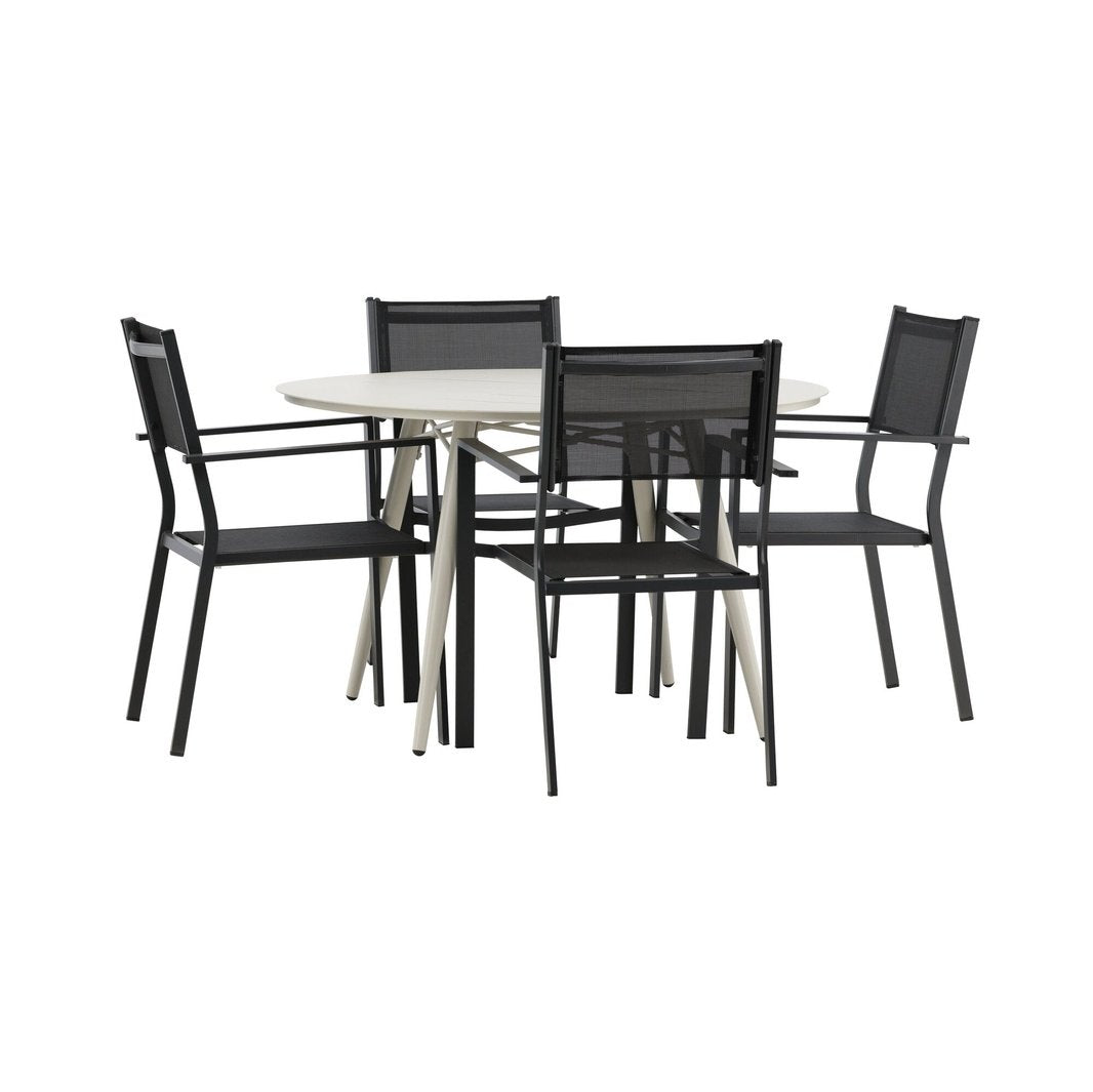 Lina spisebord Rundt120 cm + Copacabana Venture Design Spisegruppe