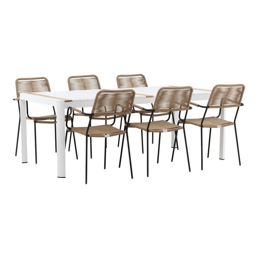 Togo Spisebord 200*100 + Lindos Lenestol Venture Design Spisegruppe