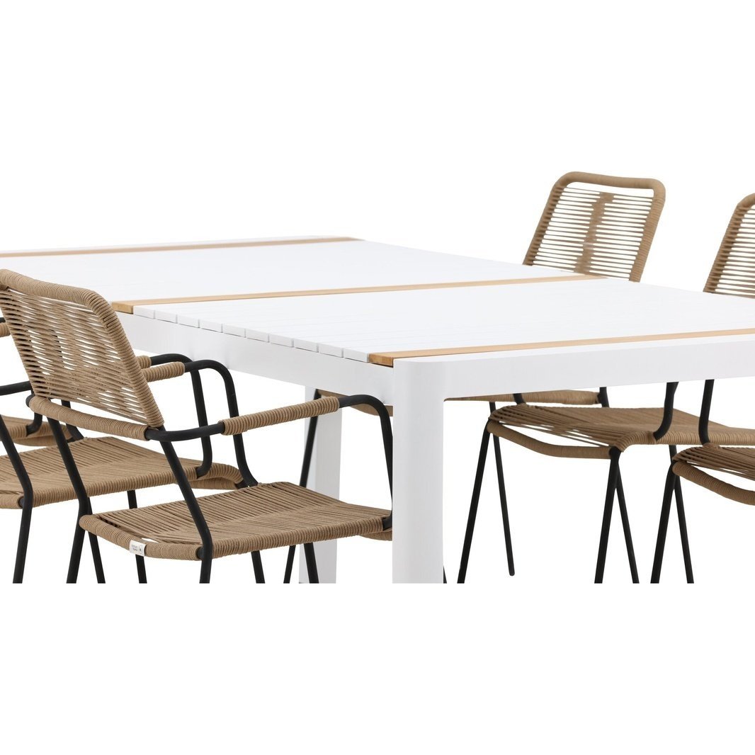 Togo Spisebord 200*100 + Lindos Lenestol Venture Design Spisegruppe