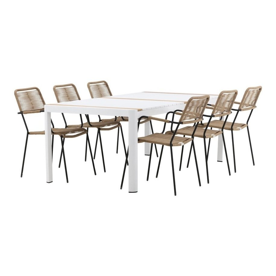 Togo Spisebord 200*100 + Lindos Lenestol Venture Design Spisegruppe