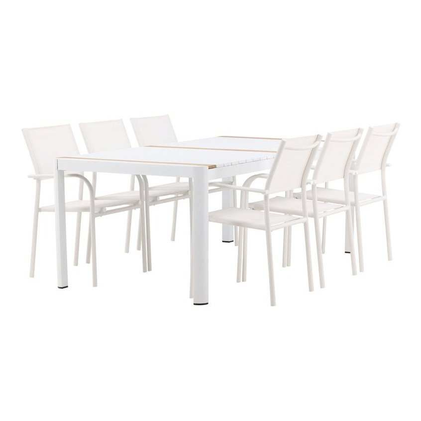 Togo Spisebord 200*100 + Santorini Armstol Venture Design Spisegruppe