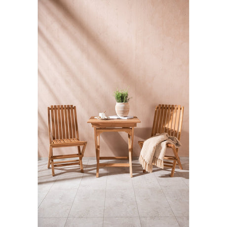 Ghana foldbart bord 70*70cm + Ghana klappstol Venture Design Spisegruppe