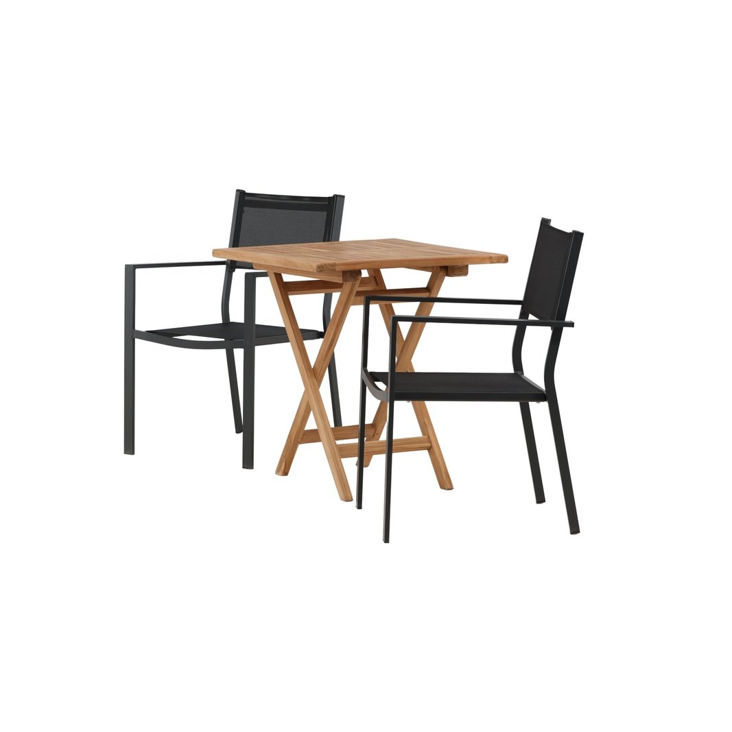 Kenya foldbart bord 70*70cm + Copacabana stol Venture Design Spisegruppe