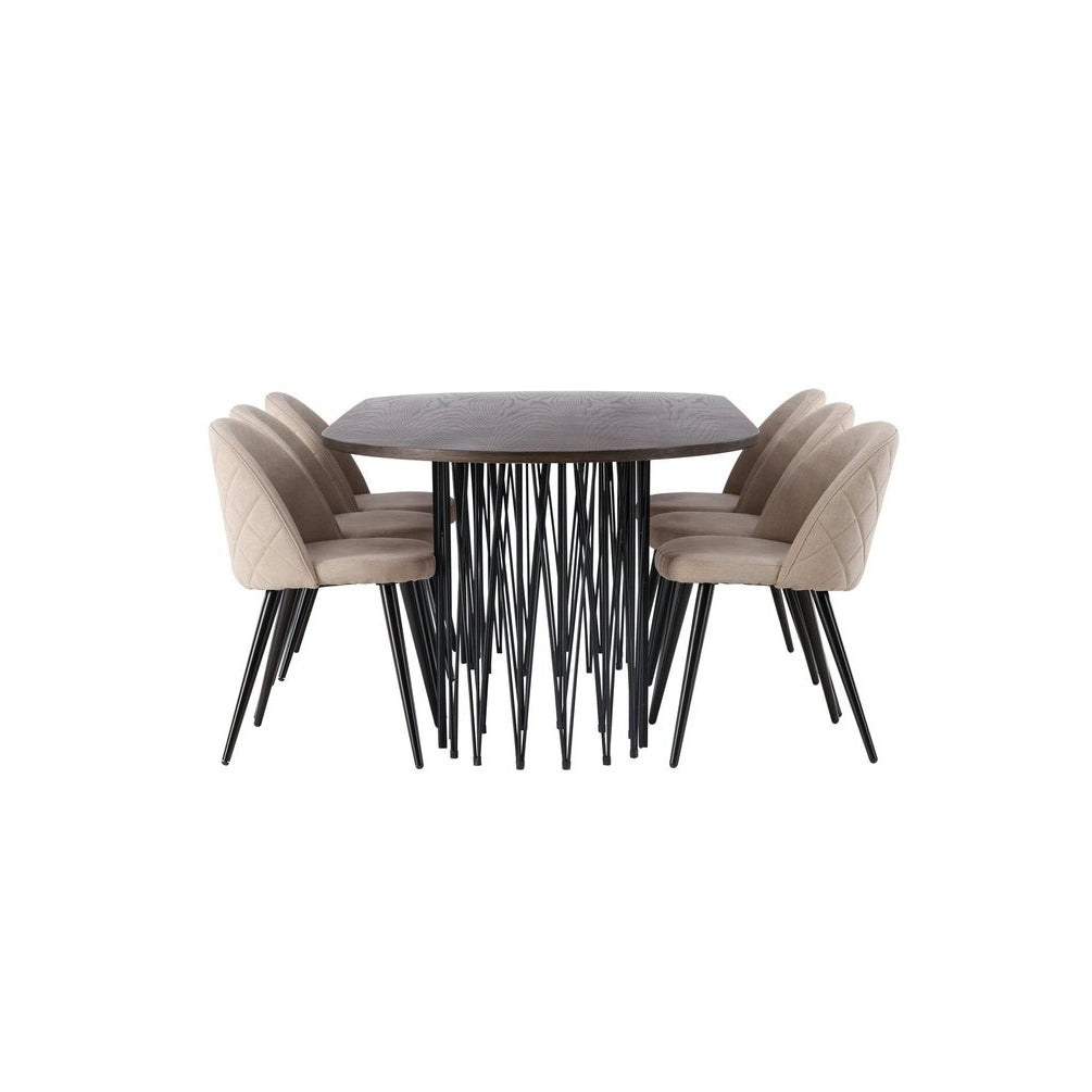 Stone oval spisebord + stingstol Venture Design Spisegruppe