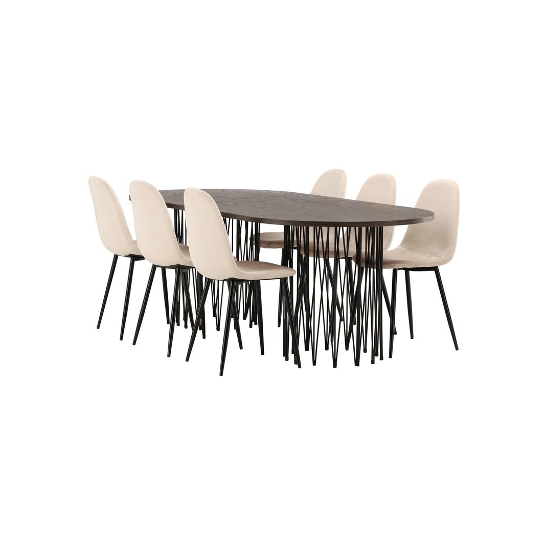 Stone ovalt spisebord + Polar spisestoler Venture Design Spisegruppe