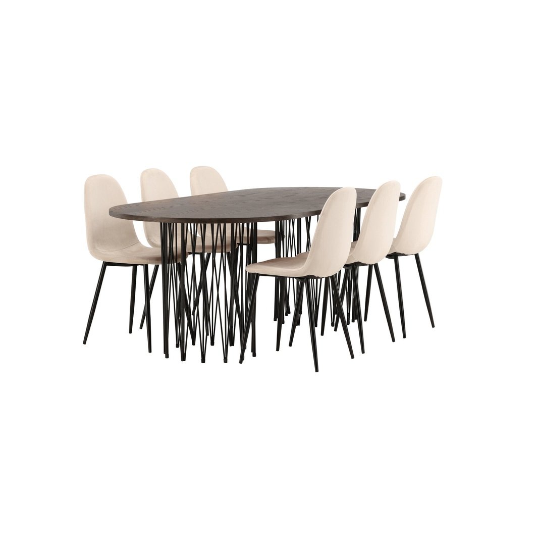 Stone ovalt spisebord + Polar spisestoler Venture Design Spisegruppe