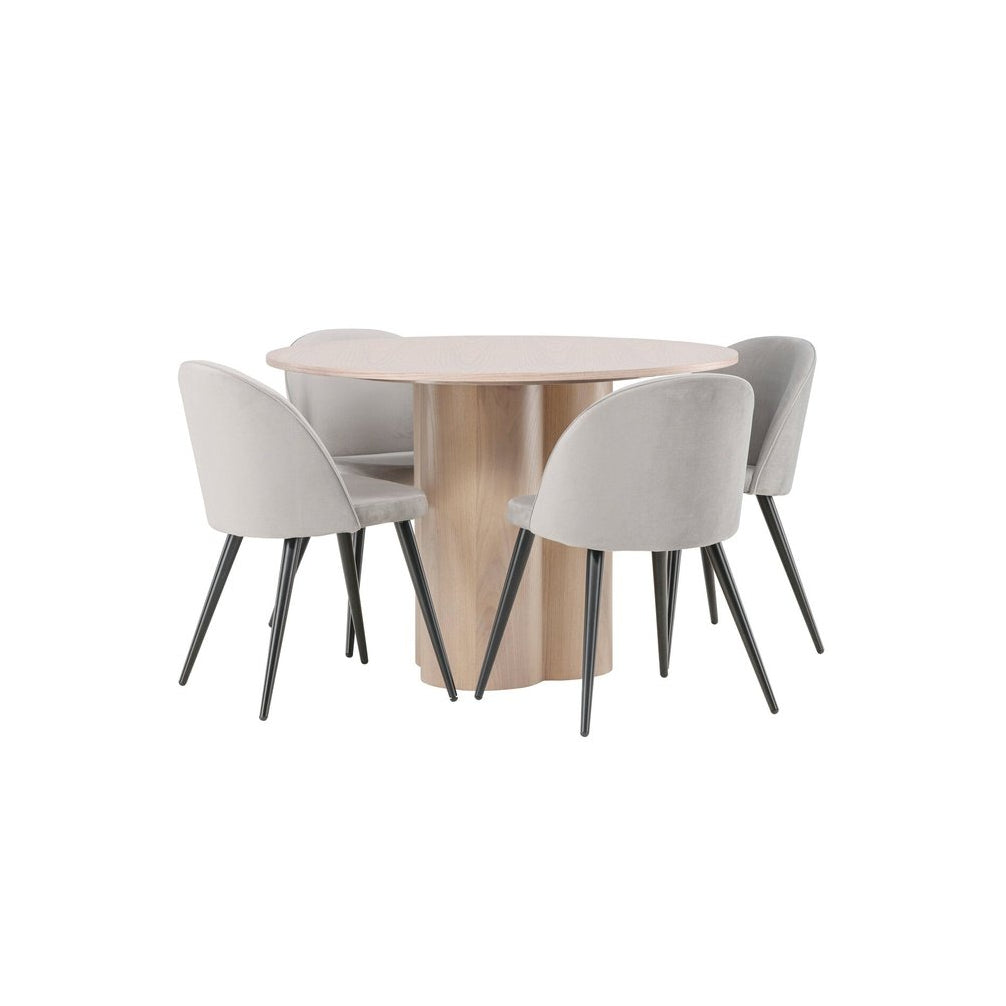 Olivia spisebord+ Velvetspisestoler-Light/ Venture Design Spisegruppe